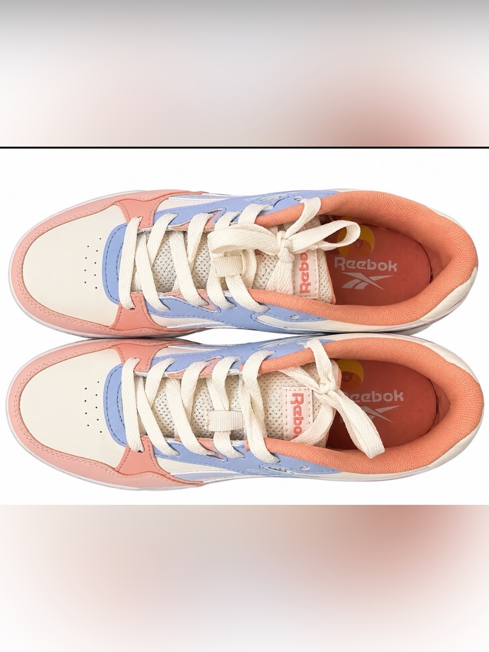 Reebok Kids Peach and Light Blue Colorblock Sneakers Size 5Y